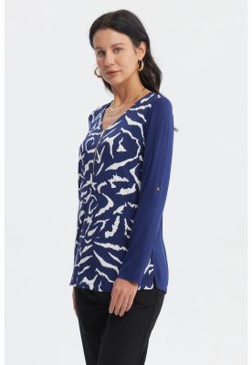 Imagen 2 del producto Polera Mujer Media Pata Con Cierre Azul Oscuro