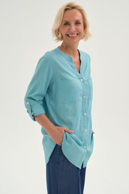 Imagen 2 del producto Blusa Mujer Roll Up Abotonada Celeste