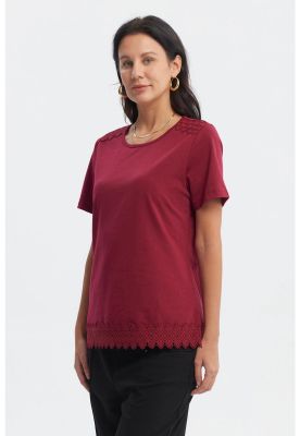 Imagen 2 del producto Polera Mujer Detalle Cuello Rojo