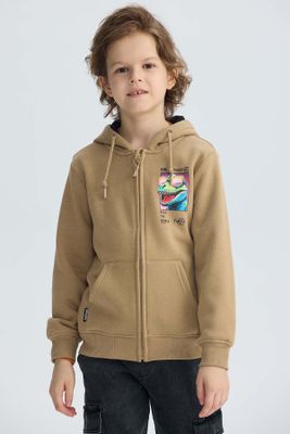 Polerón Niño Print Posicional Kaki