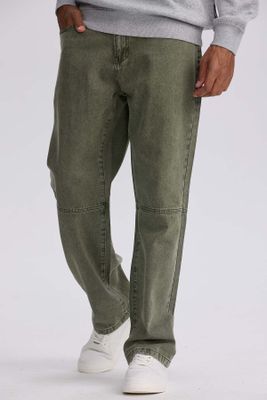 Jeans Hombre Retro Skater Verde Militar Claro