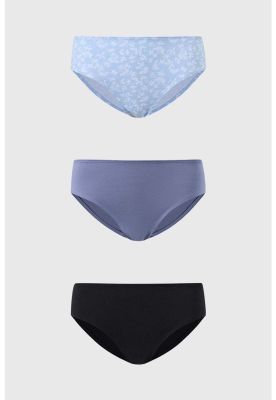 Calzón Mujer Tripack Pantaleta Algodón Gris Oscuro