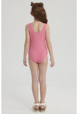 Imagen 2 del producto Traje De Baño Niña Liso Con Mostacilla Fucsia