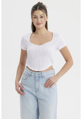 Imagen 1 del producto Polera Mujer Corazón Blanco