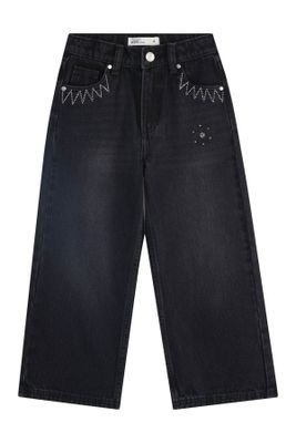Jeans Niña Flare Con Strass Negro