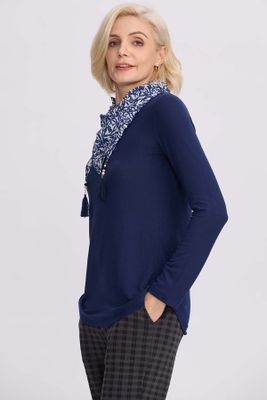 Imagen 2 del producto Sweater Mujer Con Pañuelo Azul