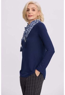 Imagen 2 del producto Sweater Mujer Con Pañuelo Azul