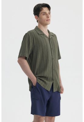 Imagen 2 del producto Camisa Hombre Slim Cuello Camisero Verde Militar