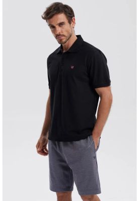 Imagen 2 del producto Polera Hombre Pique Básica Lisa Negro