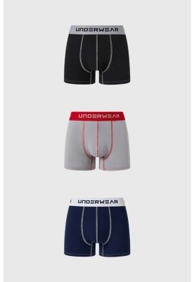 Bóxer Hombre Tripack Corto Gris Oscuro