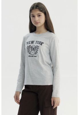 Imagen 2 del producto Polera Niña Básica Teen Gris Melange