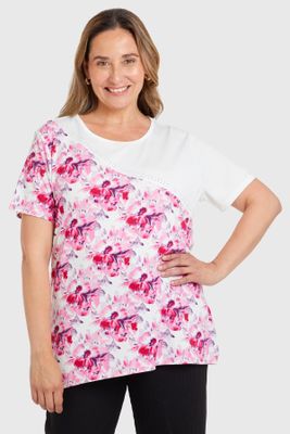 Polera Bloque Estampado Crudo