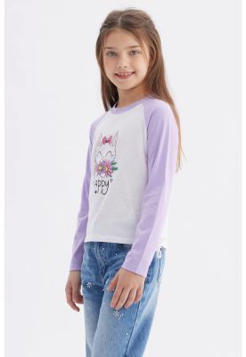 Imagen 2 del producto Polera Niña Recogido Costado Lila