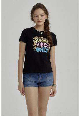 Polera Niña Básica Estampada Negro - lll