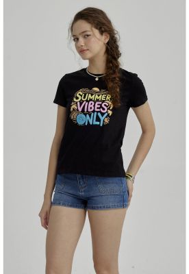 Imagen 2 del producto Polera Niña Básica Estampada Negro - lll