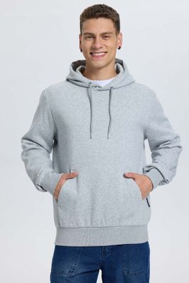 Polerón Hombre Hoodie Gris Melange