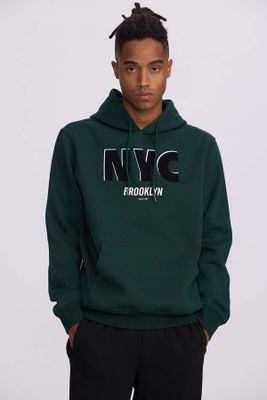 Imagen 1 del producto Polerón Hombre Hoodie Print Verde Oscuro