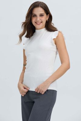 Imagen 2 del producto Polera Mujer Rib Terminaciones Crudo