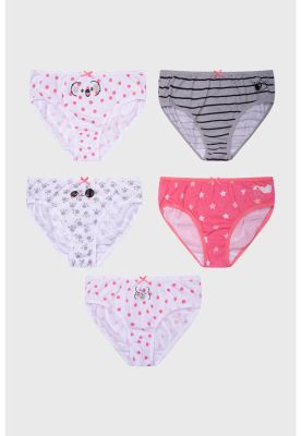 Calzón Niña 5 Pack Full Print Mini Print Blanco