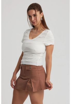 Imagen 2 del producto Polera Mujer Texturas Blanco