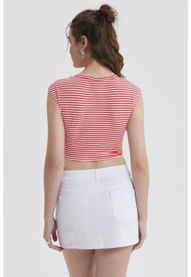 Imagen 2 del producto Polera Mujer Rayas Rojo