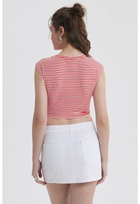 Imagen 2 del producto Polera Mujer Rayas Rojo