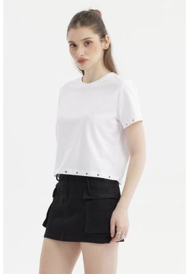 Imagen 2 del producto Polera Mujer Accesorio Metálico Blanco