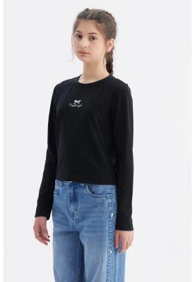 Imagen 2 del producto Polera Niña Costuras Negro