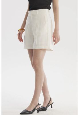 Imagen 2 del producto Short Mujer Sastrero Viscosa Pinzas Delanteras Crudo