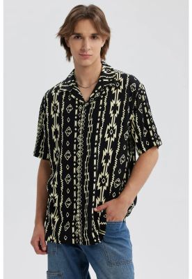 Camisa Hombre Full Print Negro - VIII