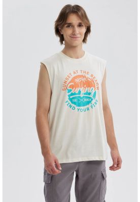 Polera Hombre Print Beige IV