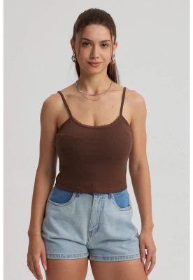 Peto Mujer Encaje Crop Amarillo