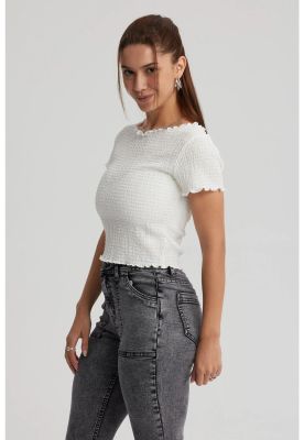 Imagen 2 del producto Polera Mujer Con Bardot Detalles Blanco