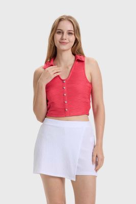 Polera Mujer Abotonada Rosado