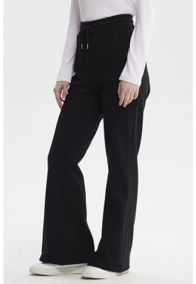 Imagen 2 del producto Pantalón Buzo Mujer Flare Corte Frontal Negro