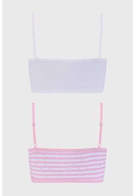 Imagen 2 del producto Sostén Niña Bipack Liso Mini Print Blanco