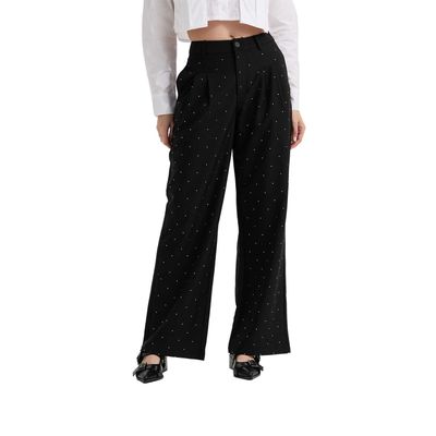 Pantalón Mujer Con Bolsillos Negro I Fashion's Park