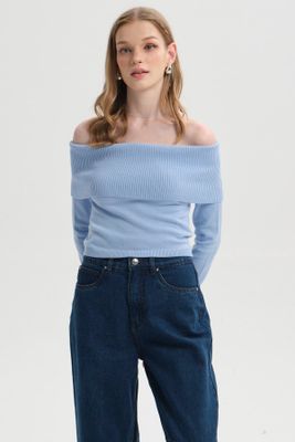 Sweater Mujer Bardot Celeste