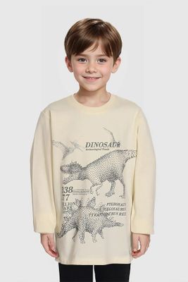 Polera Niño Print Relieve Crudo