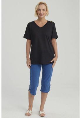 Polera Mujer Detalle Encaje Negro