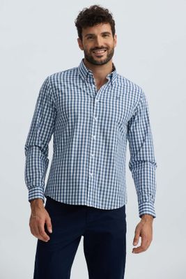 Imagen 2 del producto Camisa Hombre Cuadros Azul Denim