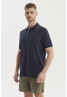 Imagen 2 del producto Polera Hombre Pique Detalle En Cuello Azul Marino