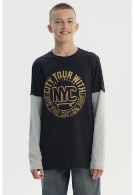 Imagen 1 del producto Polera Niño Básica Print Negro - lll