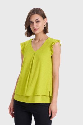 Imagen 2 del producto Polera Mujer Doble Capa Y Pinza Verde