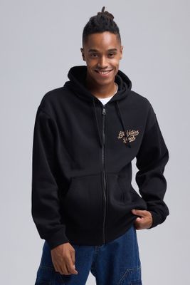 Polerón Hombre Full Zipper Doble Negro