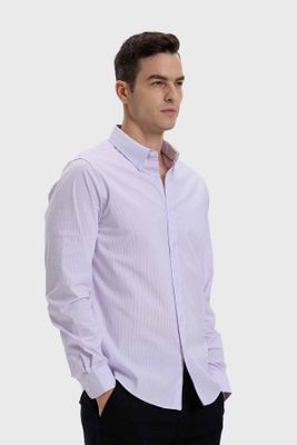 Imagen 2 del producto Camisa Hombre Slim Fit Rayas Lila