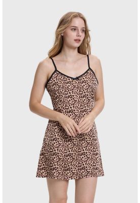 Imagen 2 del producto Vestido Mujer Lencero Leopardo Beige