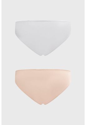 Imagen 2 del producto Calzón Mujer Bipack Bikini Liso Estampado Beige