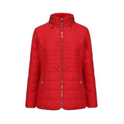Parka Mujer Gorro Escondido Rojo Oscuro
