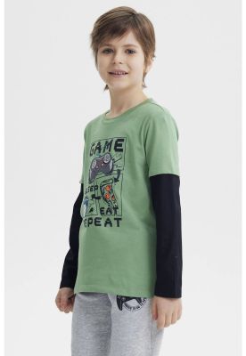 Imagen 2 del producto Polera Niño Básica Print Verde Claro